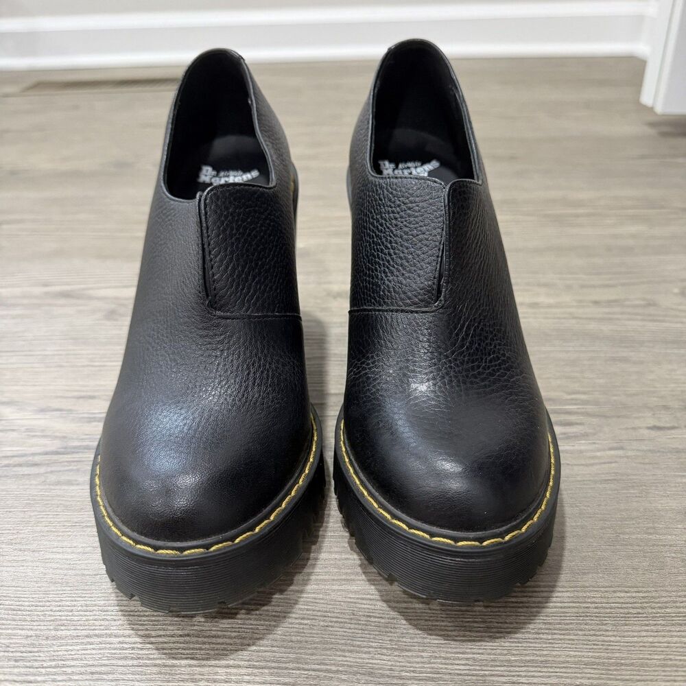 Dr Martens Cordelia Mule Heels Black Lug Platform Women's 9 - Picture 3 of 8